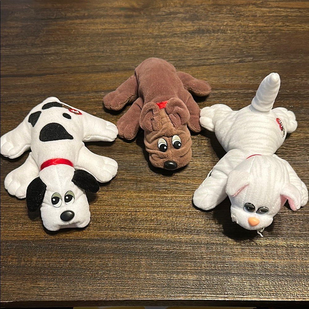 Set of Three Plush pound puppies Dog and Cat kids Toys